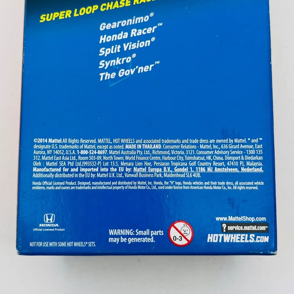 Hot Wheels Super Loop Chase Race 5-Pack Honda Racer Synkro Gearonimo BFB33 2014